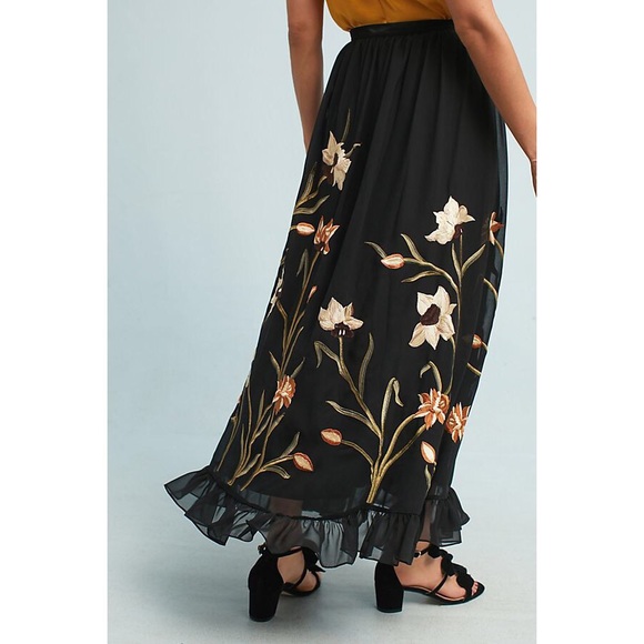 Anthropologie Flounced Floral Maxi Skirt - Picture 5 of 6